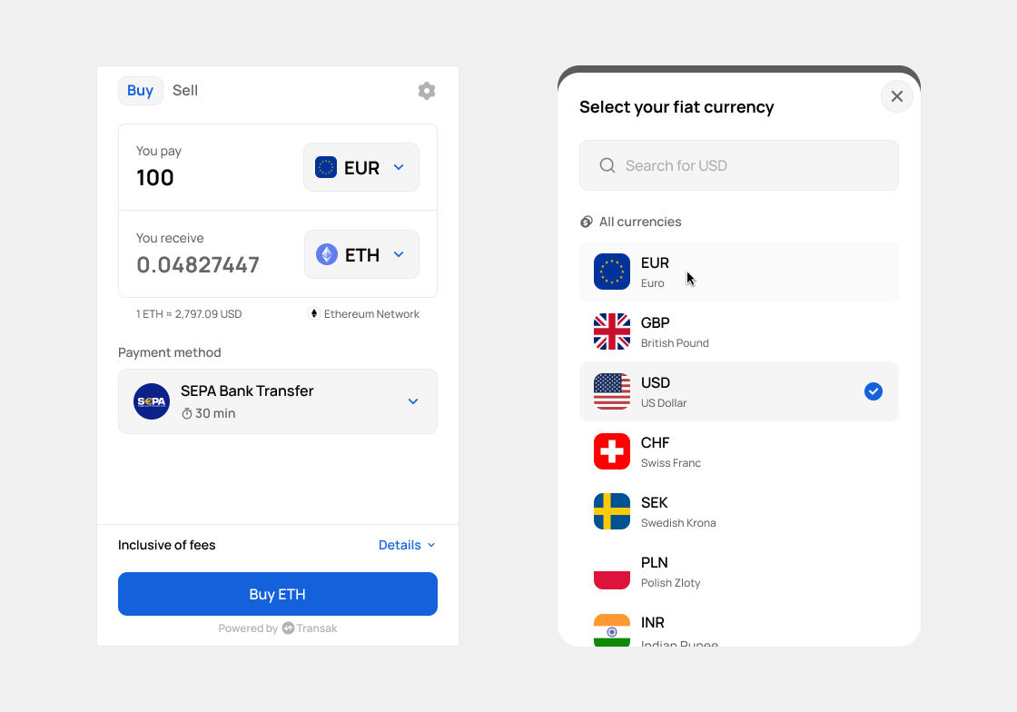 Transak — Transak Widget Revamp